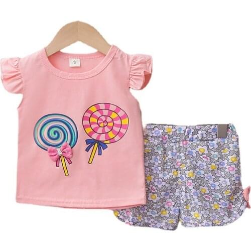 New Summer Fashion Baby Girls Clothes Children Cute Cartoon Vest Shorts 2Pcs/Sets Toddler Sports Costume Outfits Kids Tracksuits