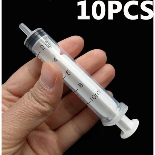 10Pcs 10 mL Plastic Syringe Hydroponics Analyze Disposable Measuring Nutrients Syringe For Injectors Ink Cartridge Pets Measure