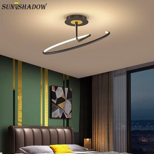 Simple Modern Round Led Chandelier Light Home Large Chandelier Lamp For Living Room Bedroom Dining Room Light Fixture Black&Gold