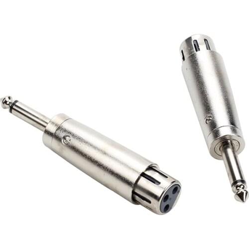 Connector Jack Lead Mic Microphone Audio Stereo Adapter 1pc XLR 3 Pin Female Jack to 1/4" 6.35mm Mono Male Plug Audio Adapter