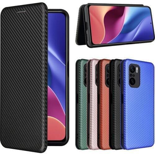 For Xiaomi Redmi K40 Luxury Flip Carbon Fiber Skin Wallet Magnetic Adsorption Case For Redmi K40 Pro K 40 RedmiK40 Phone Bags