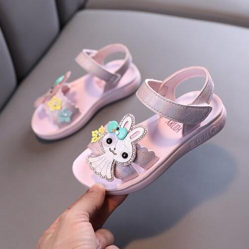 Children Sandals Shoes Girls Gladiator Hook & Loop Cartoon Summer Breathable Princess Kid Party Fashion Beach Flat Toddler Baby