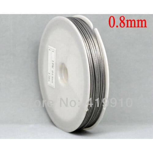 Silver Tone Steel Tiger Tail Beading Wire 0.8mm 15M/Roll, sold per packet of 2 roll M00151