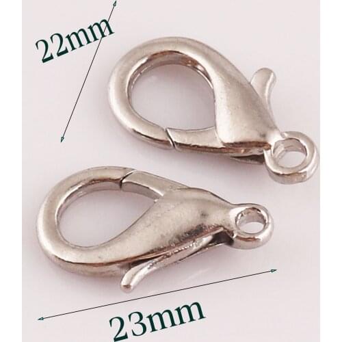 30 Pcs silver Lobster Clasps 22mmx23mm parrot clasp Snap,Jewelry findings purse clip findings key chain supplies