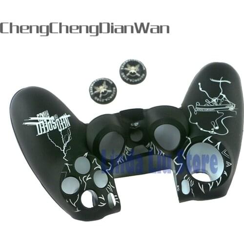 ChengChengDianWan 5pcs/lot for speed Silicone Case Skin Grip Cover with joystick grips with package for ps4 wireless controller