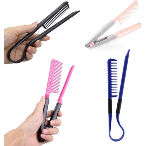 V Type Washable Folding Hair Combs Professional Hair Straightener Anti-static Comb DIY Salon Haircut Hairdressing Styling Tools