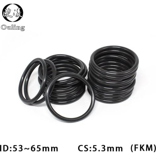 1PC Fluorine rubber Ring Black FKM O-ring Seal CS5.3mm ID53/54.5/56/58/60/61.5/63/65mm O Ring Seal Gasket Oil Ring Washer