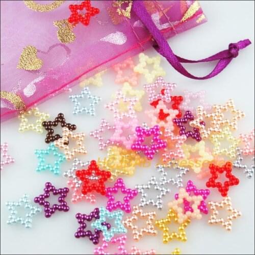 200Pcs Mixed Star Circle Acrylic Plastic Spacer Beads Charms 12mm