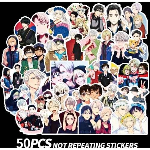 500pcs Anime YURI!!! On ICE Sticker toy Cartoon PVC Stickers Case Laptop Car Suitcase Luggage Guitar Toys gift