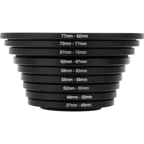 Hot Sale 37-82mm Lens Step Up Down Ring Filter Adapter Set 37 49 52 55 58 62 67 72 77 82 mm