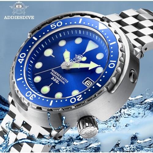 Addies Diving Tuna 300m Diving Watch Automatic Steel Stainless Steel Ceramic Bezel NH35 Mens Watch Mechanical Watch Fashion