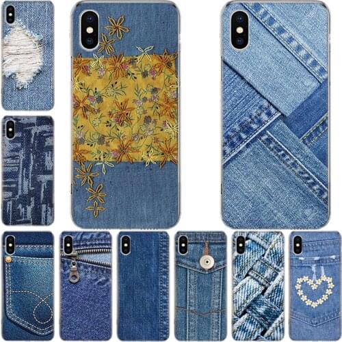 Jeans Cowboy Denim printed Phone Case For Iphone 12 Mini 11 Pro XS Max XR X 8 7 6 6S Plus SE 2020 5 5S SE Cover Shell Coque
