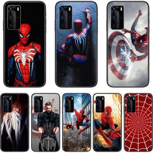 Spider-Man Phone Case For Huawei mate 40 30 10 20 40 8 9 Lite Z Pro Black Etui 3D Coque Painting Hoesjes 5g black