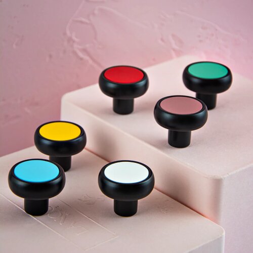 Zinc Alloy Color Childrens Room Furniture Desk Wardrobe Shoe Cabinet Handle Round Single Hole Knob