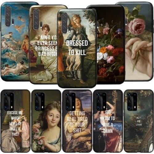 GX51 Classic Painting Flower Aesthetic Silicone Case for Honor 6A 7A 3GB 7C 7X 8 8A 8X 8C 9 10 Lite View 20S 9A 10X Max Pro