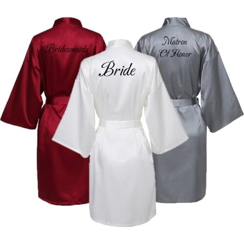 Bridesmaid Robes Silk Robe Bride Robe Short Satin Robe Women Wedding Robe Bathrobe Bridal Robe