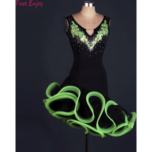 High-end diamond Latin dance competition skirt new Latin dance dress Latin dance performance costumes customizable dance dress