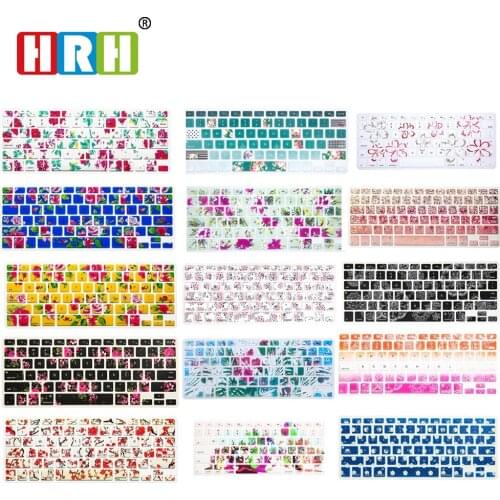 HRH Beautiful Flowers Printed Dust-proof Silicone US Keyboard Cover Skin Protective Film For Macbook Pro 13 15 17 Air 13 Retina