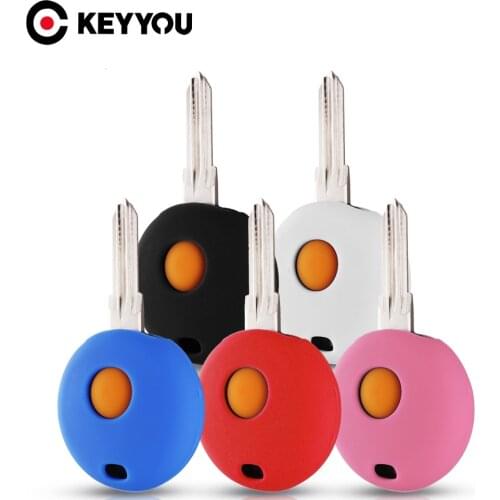 KEYYOU 1 Buttons Key Rings For Mercedes Benz Smart Fortwo Cabrio City Cross Silicone Car Key Case Holder Skin Jacket