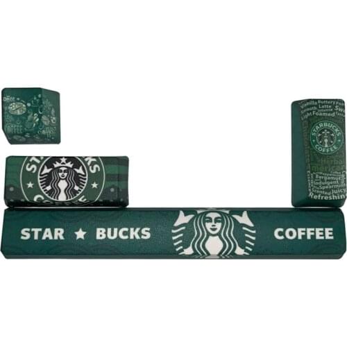 Starbucks Keycaps PBT Sublimation ESC Enter Key Space Key Shift Key OEM Height Mechanical Keyboard Keycap Cherry MX Switch 4Pcs