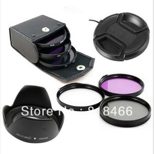 UV CPL FLD Lens Filter Kit Lens Cap Lens Hood 49/52/55/58/62/67/72/77mm for canon nikon pentax sony nex camera 500d 600d d5100