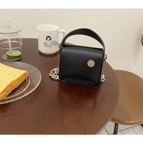 Personality Thick Metal Chain BLACK BIKE WALLET Shoulder Mini Bag Chest Bag Coin Purse Bags for Women 2021 New Luxury Handbags