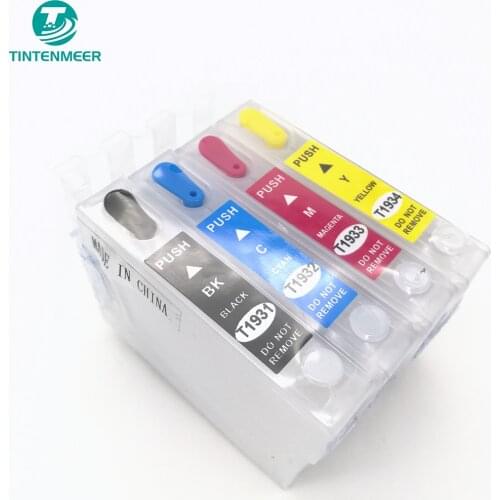 TINTENMEER refillable empty cartridge with auto reset chip T1931 T1932 T1933 T1934 for epson wf 2531 2521 2541 2631 2651 printer