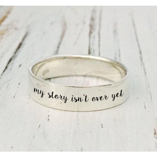My Story Isn't Over Yet Ring Awareness Inspirational Stainless Steel Ring Jewelry YLQ7880