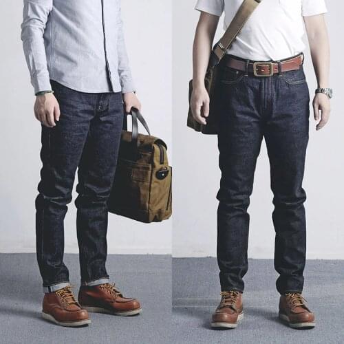 Red Tornado 501CT Taper Fit Mens Selvedge Jeans Casual Jean Blue Onewash