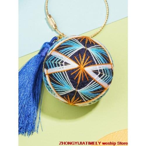 Mint Green Temari hand ball/Temari ball Material package(make by yourself) DIY Key buckle Pendant gift