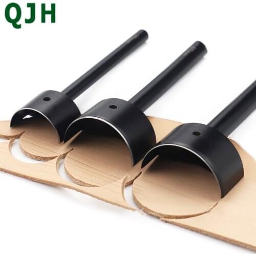 C-type Punch Set Leather Craft Punch Tool Hollow Hole Punch Cutter Tool for Watch Bands Belts Canvas Paper (15-45MM) Cutting too