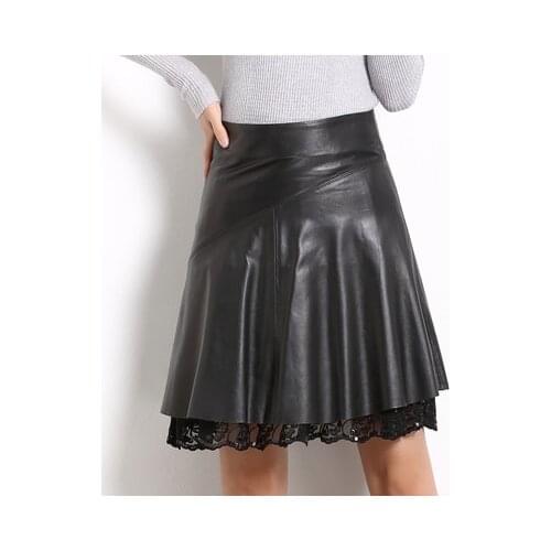 2019 New Fashion Real Sheep Leather Skirt O11