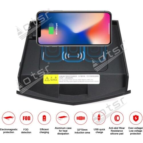 QI car Infrared wireless charger For Cadillac ATS-L/XTS 2014-2019 infrared Wireless Charging Car Phone Holder for iphone/Samsung