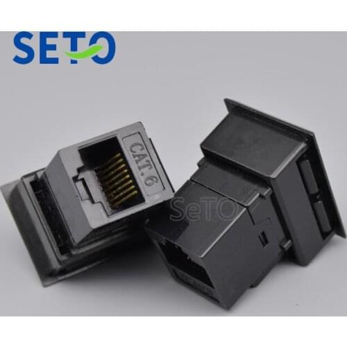 SeTo RJ45 Cat6 Network Lan Plug Module Black RJ45 Cat6 Keystone For Wall Plate Socket
