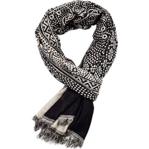 Autumn And Winter Cotton Linen Casual Scarf For Men 2019 Paisley Pattern Short Fringe Mens Long Neck Scarves Woven 195x65cm