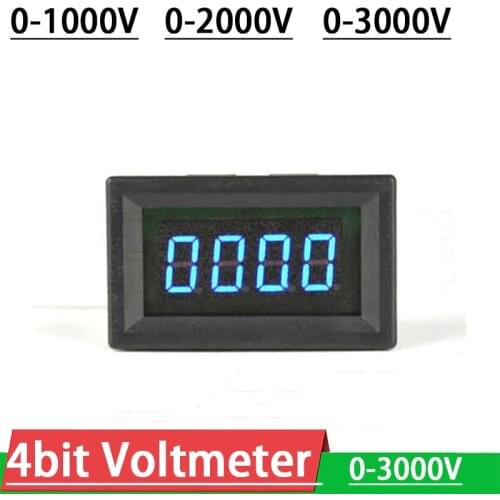 4bit LED DC 0-1000V 2000V 3000V Voltmeter high precision digital LED display high voltage VOLT meter FOR 5V 12V battery