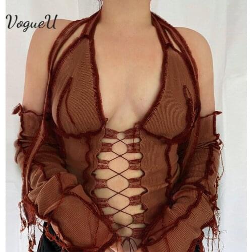 Womens Sexy Open Front Hollow Out Tanks Top Shirts Vest Corset Tops Punk Tee Women 2021 Fashion Showing Belly Button Clothes