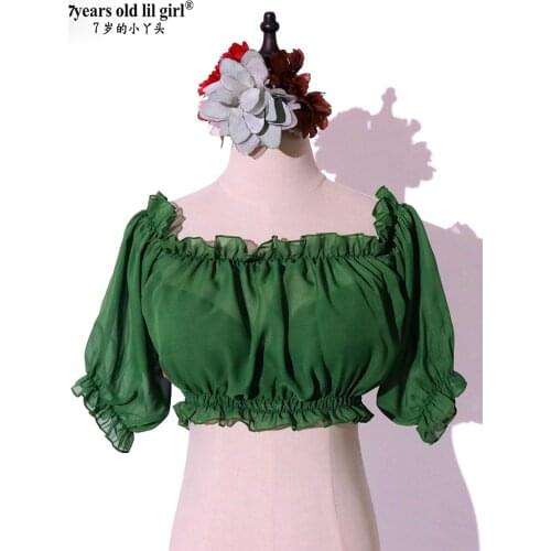 7years Old Lil Girl 2021Chiffon Tribal Belly Dance Costume Top Bohemia Gypsy Modern HEE08