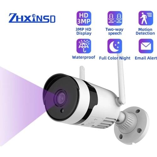 ZHUHUIFEI 3MP Security Camera Wifi NVR CCTV Camera Outdoor P2P Wireless Security Camera Set NVR Outdoor