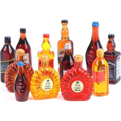 10Pcs 1:12 Dollhouse Miniature Drinks Bottles Model Doll Kitchen Accessories Miniature Dollhouse Supermarket food