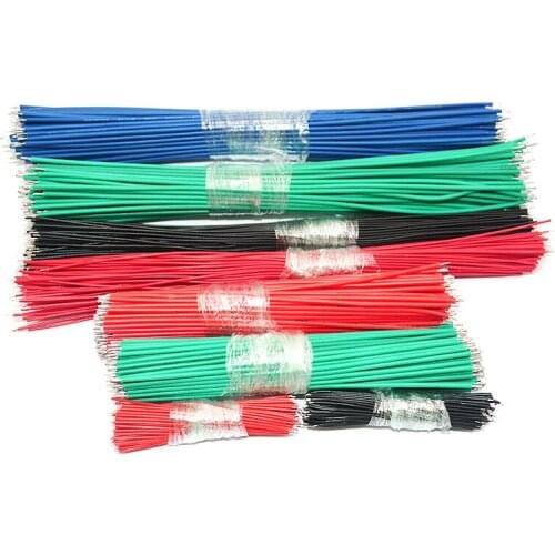 100pcs/lot Wire jumper welding wire electronic connection wire double-end tin-plated 5/0.8 22/24AWG 50/150mm