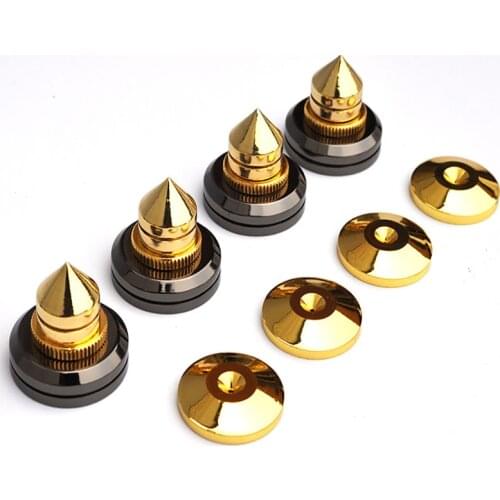 4sets Brass feet Turntable Isolation Spike Feet DISC 28*27mm High Quality Brass HIFI Audio Speaker Amplifier CD Player DAC