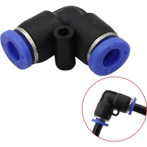 50pcs 6mm L Type Quick Connecting 90 Degree Butt Quick Connectors Pneumatic Pipe Fittings Low Pressure Mist Cooling Nozzle Tool