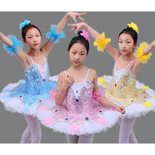 Children ballet tutu pettiskirt little swan dance skirt suspender gauze skirt girls performance clothing performance clothing e
