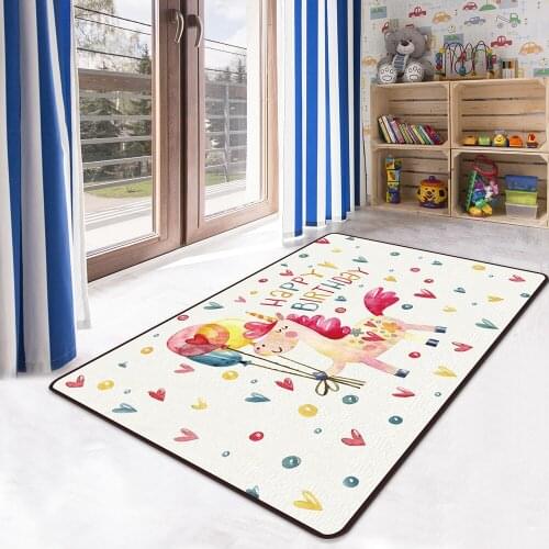 Baby Horse Rugs And Carpet For Kids Living Room unicorn Large Rug Bedroom Parlor Hallway kitchen Door Floor Bath Mats Customized