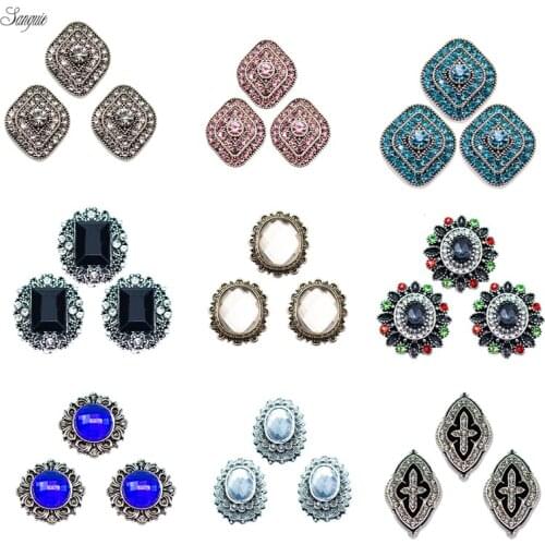 Gem rhinestone snap button metal Mixed model to sell 1pcs/lot fit 925 Bracelet necklace snap jewelry Gifts for men and women