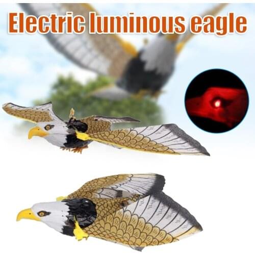 Electric Luminous Eagle with Hanging Wire Music Flying Bird Toys Garden Decoration with Hook Gifts for Kids MC889