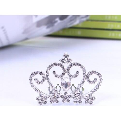 Girls Crown Headdress Variegated Color Rhinestone Hairpin For Party Princess Headwear Kids Accessories