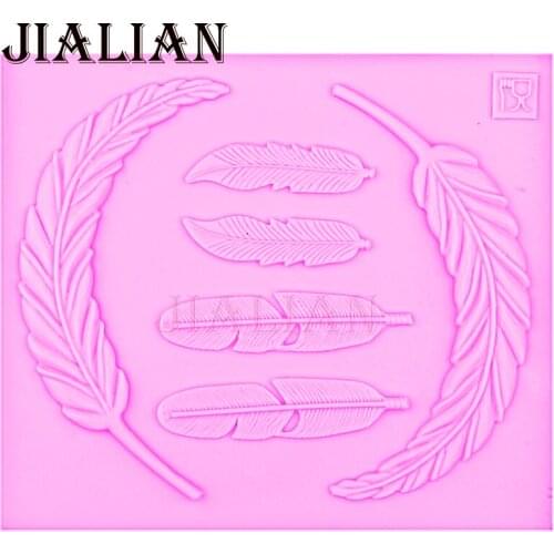 HOT Angel wings Bird feather DIY cooking chocolate mold wedding cake decorating silicone mould baking fondant sugar tools T0526