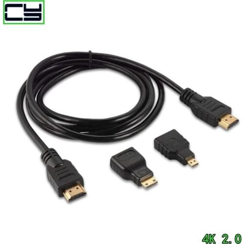 Hohe qualität Mini HDMI-kompatibel adapter Micro HDMI stecker 1,5 M 4K HD kabel geeignet für PS3 HDTV DVD XBOX PC Pro